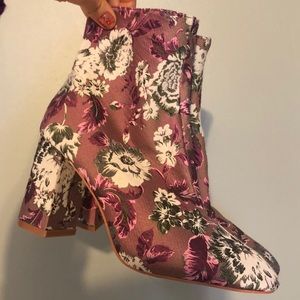 Floral Heeled Booties : Charlotte Russe Womens 8